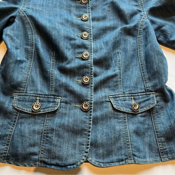 Baccini Women's Faded Blue Denim Jacket Size XS - Picture 6 of 6